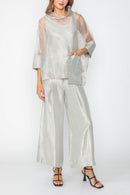 IC Collection Asymmetrical Overlap Stand Collar Top-7642T