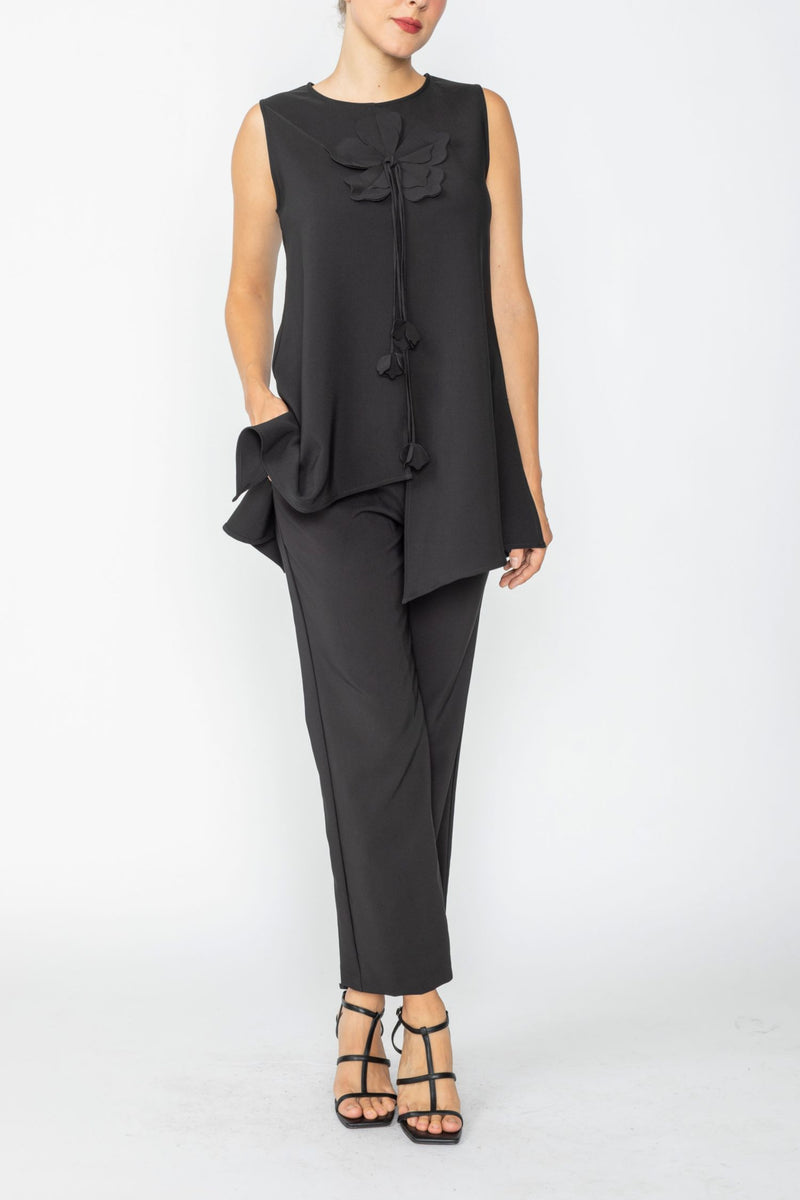 IC Collection Petal Detail Sleeveless Asymmetrical Top-7794T
