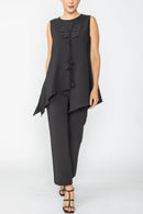 IC Collection Petal Detail Sleeveless Asymmetrical Top-7794T