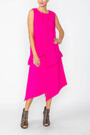 IC Collection Floral Tie Asymmetrical Dress-7842D