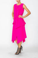 IC Collection Floral Tie Asymmetrical Dress-7842D