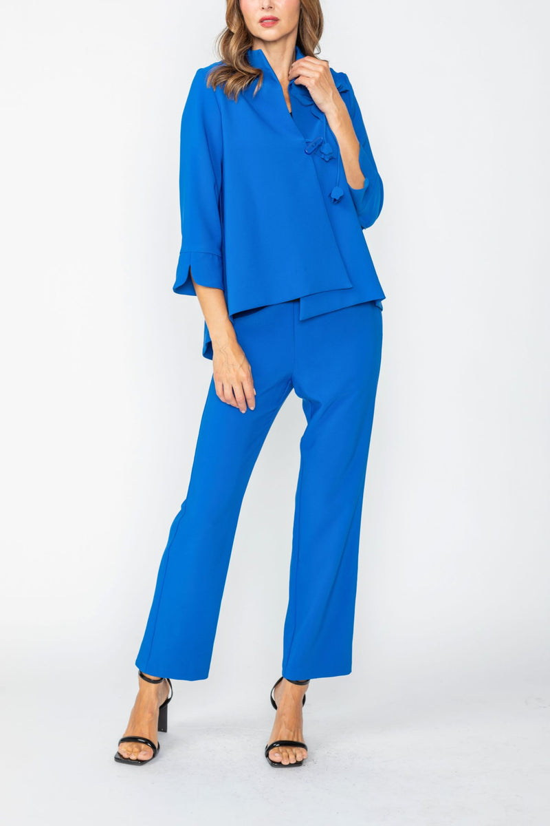 IC Collection Foral Accent Asymmetrical Jacket -7844J