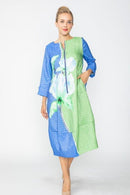 IC Collection Art Bloom Zip-Front Dress-7888D