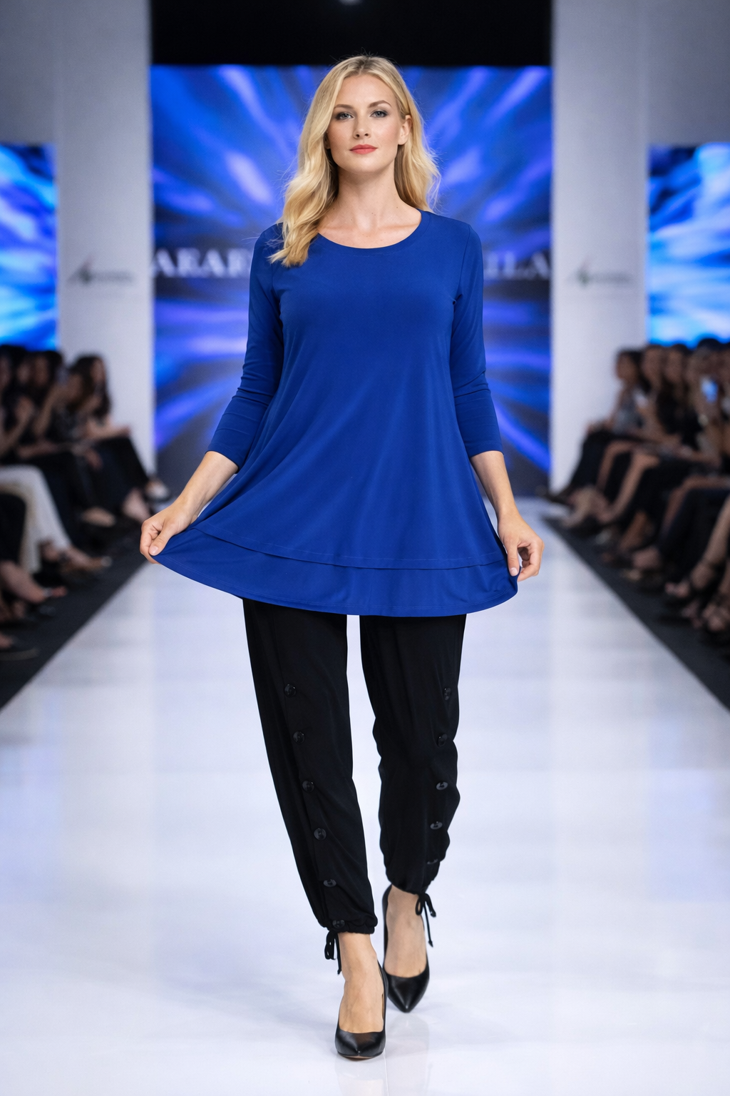 IC Collection Solid Round Neck Tunic-IC-1484T