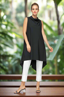 Cowl Neck Sleeveless Drape Top-7056D-DUP