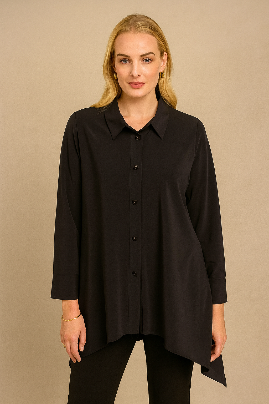 IC Collection Button Down With Back Zipper Jacket/Top-IC-3815J