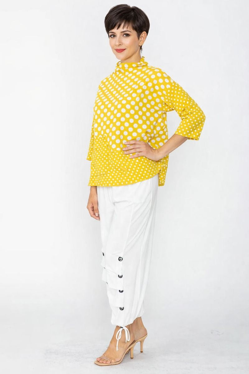 IC Collection Dot Print 3/4 Sleeve Top-C1105T