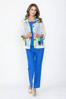 IC Collection Artful Mesh Statement Jacket with Button Front-7897J