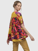 Alembika Bouquet Marigold Trapeze Top-ST634B