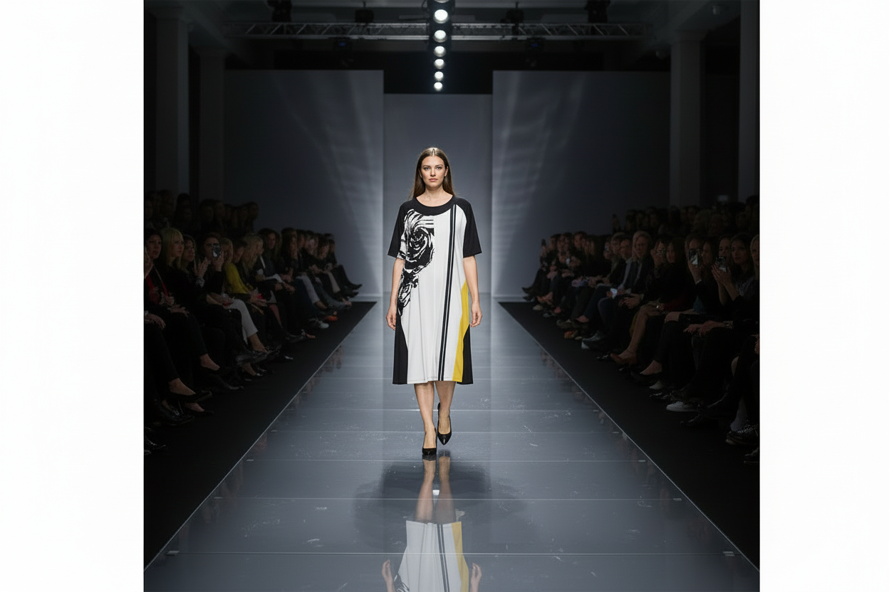 Alembika Artistic Rose Stripe Dress-TD101L