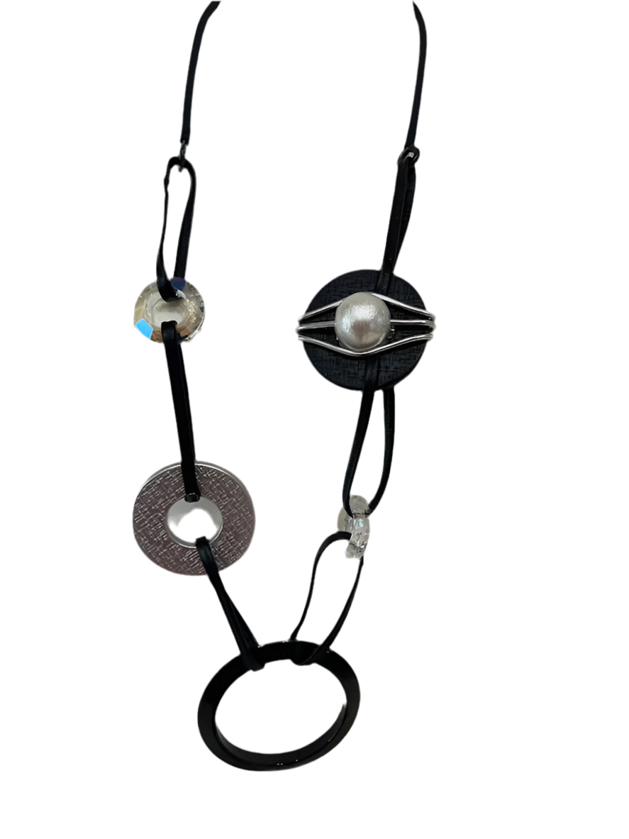 OC Geometric Circle Necklace-NKL309-W