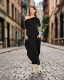 Alembika Savoir Off Shoulder- Maxi Dress-ED706B
