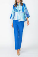IC Collection Abstract Patchwork Collarless Jacket-C1095J