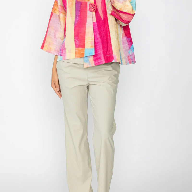 IC Collection Abstract Patchwork Collarless Jacket-C1095JB – Unique ...