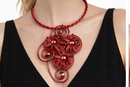 Jeff Lieb Crimson Spiral Statement Necklace-33597