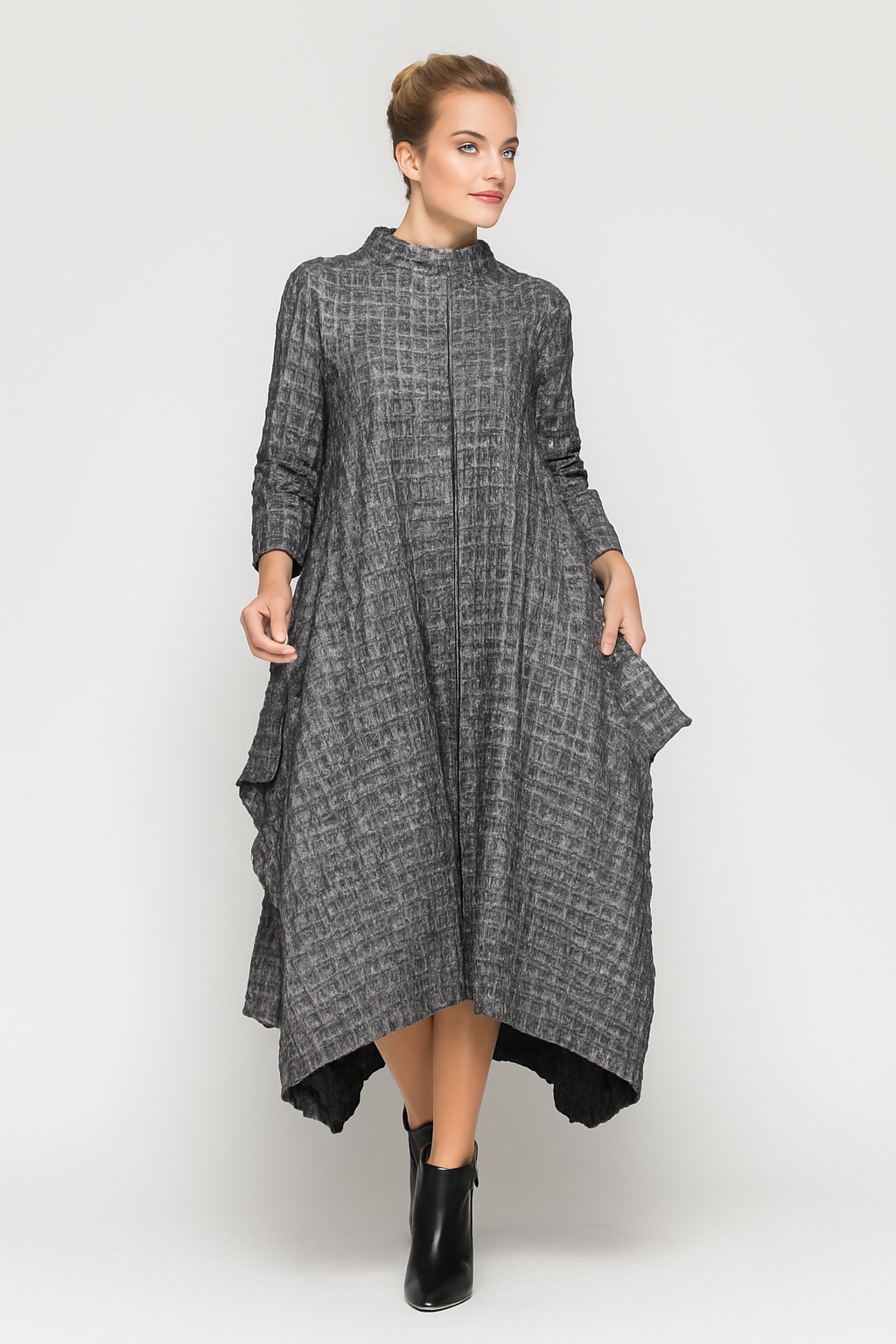 IC Collection Textured Swing Dress-7172D