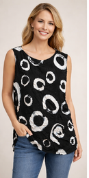 By JJ Abtrast Print CrinkleD Tank-IT-201CP
