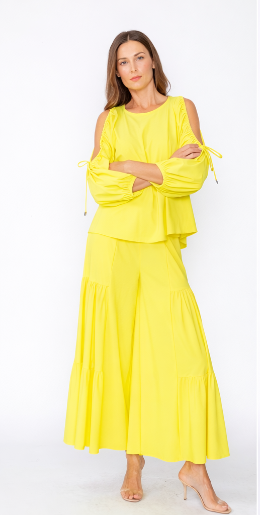 IC Collection Tie-Sleeve Cold Shoulder Dolman Top-7637T