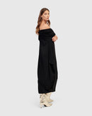 Alembika Savoir Off Shoulder- Maxi Dress-ED706B