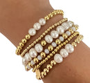 LPL 3 Pearls Freshwater Pearl and 18K Gold plated Bracelet-167