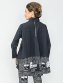 IC Collection Reverse Newspaper Button Up Blouse-IC-6919B