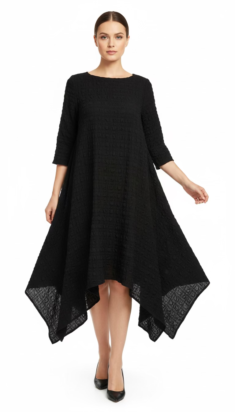 IC Collection Textured Sunday Dress-IC-6001D