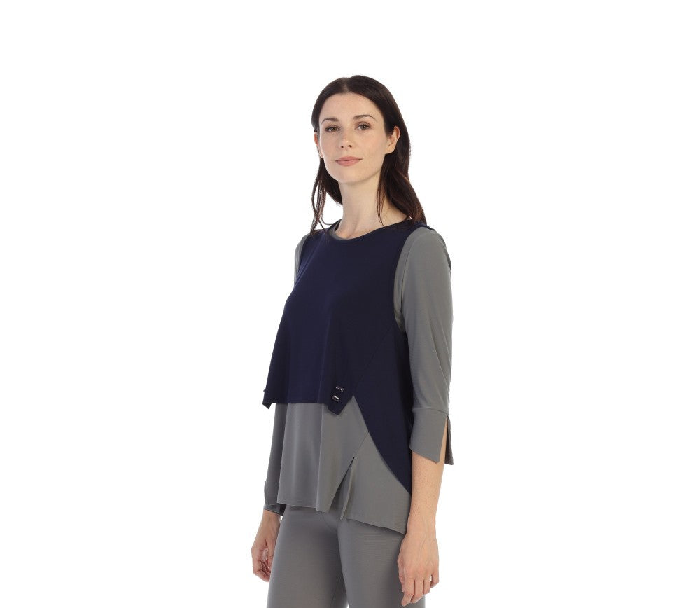 By JJ Two Button Cropped Vest-IT-110