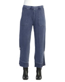 Jess & Jane Mineral Washed Wide-Leg Pant with Rib & Button Detail-M125-DENIM