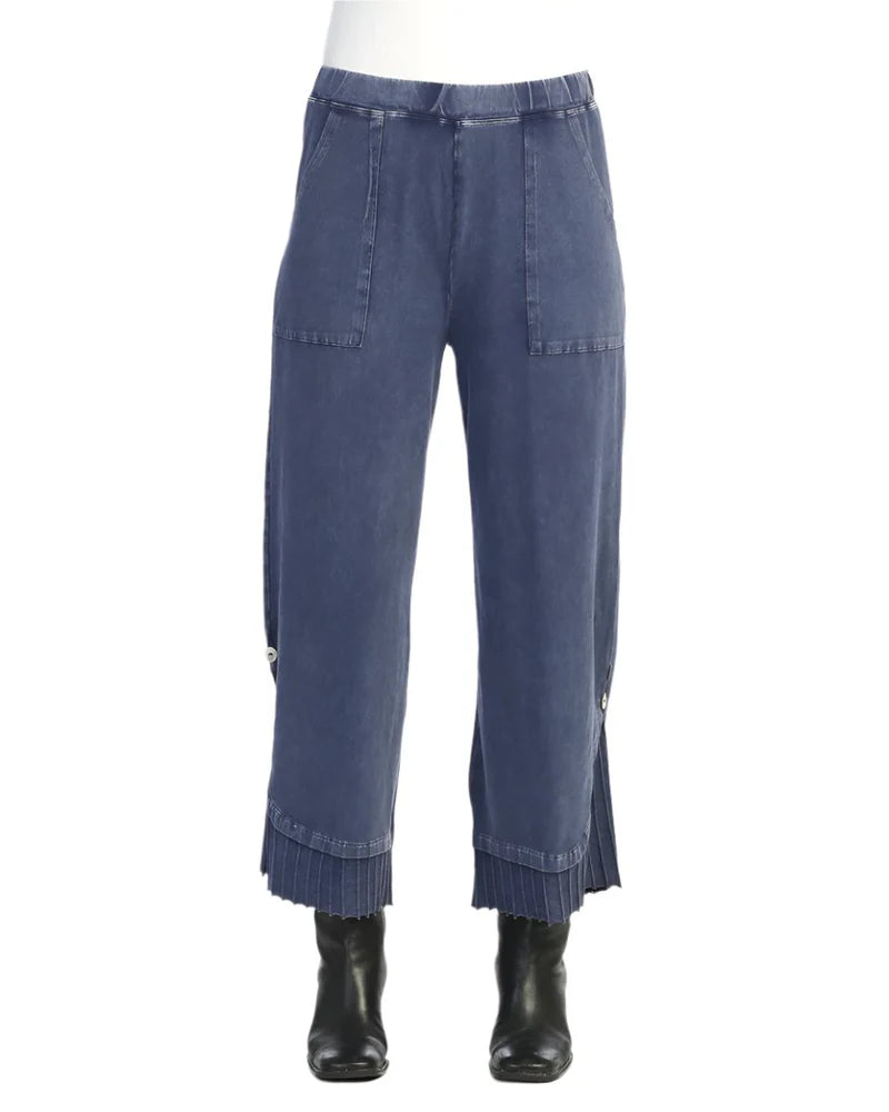 Jess & Jane Mineral Washed Wide-Leg Pant with Rib & Button Detail-M125-DENIM