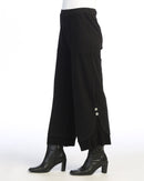 Jess & Jane Mineral Washed Wide-Leg Pant with Rib & Button Detail-M125