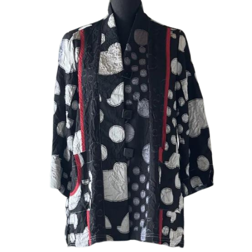Moonlight Two Pocket Crinkle Bubble Print Jacket-3786
