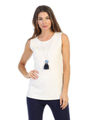 By JJ Side Slit Fitted Tank Top-PT-112
