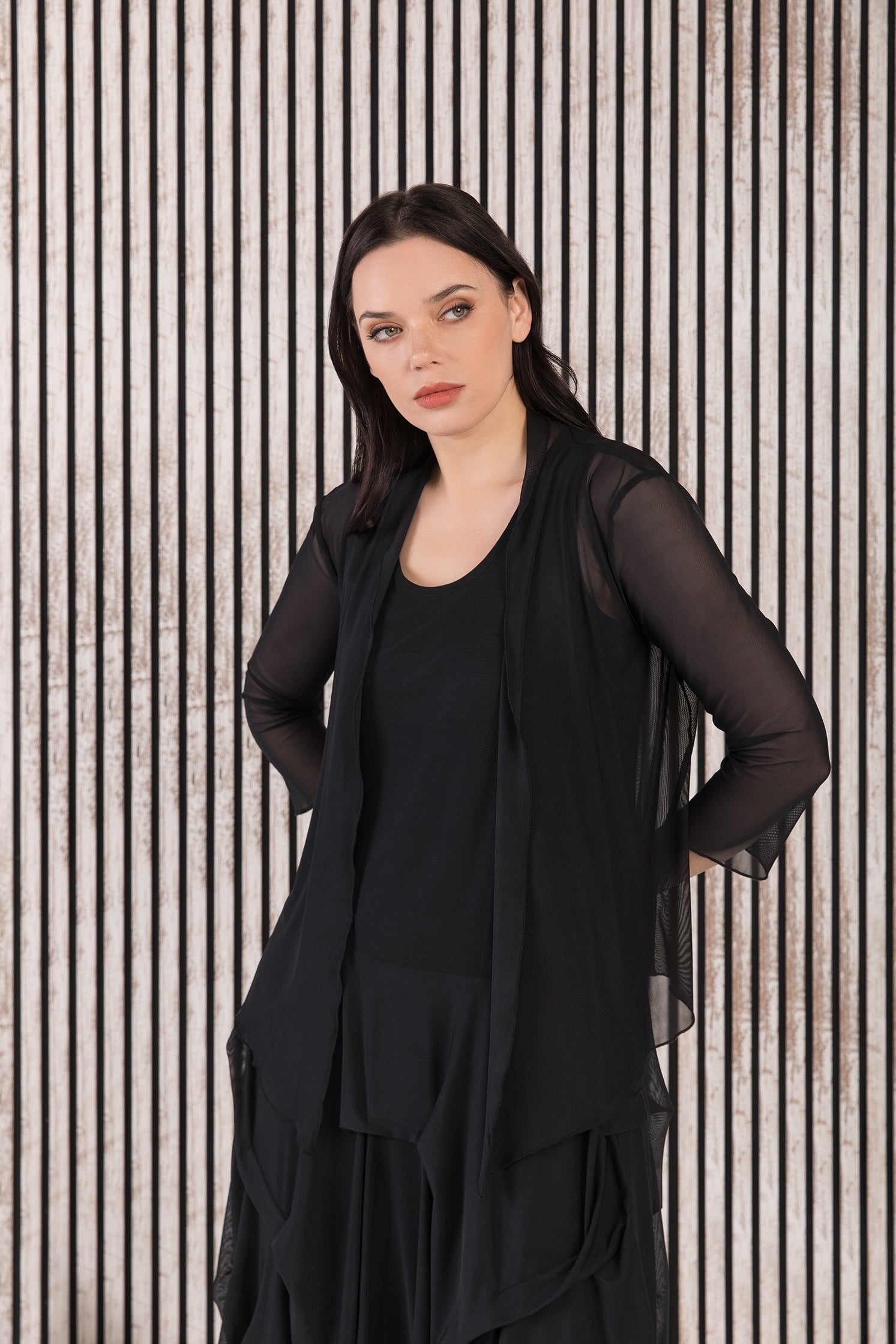 Kozan Black Mesh Martha Dress-SH-1970-BLKMSH