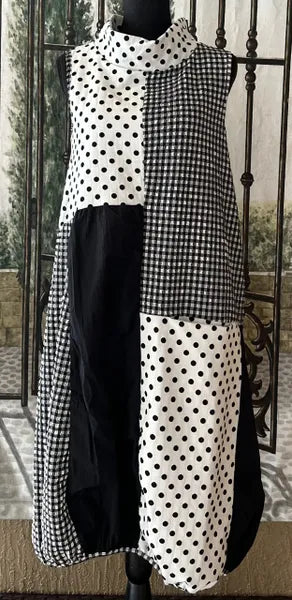 Kozan Polka Check Alessandra Dress-SP-1289-POLKCHCK