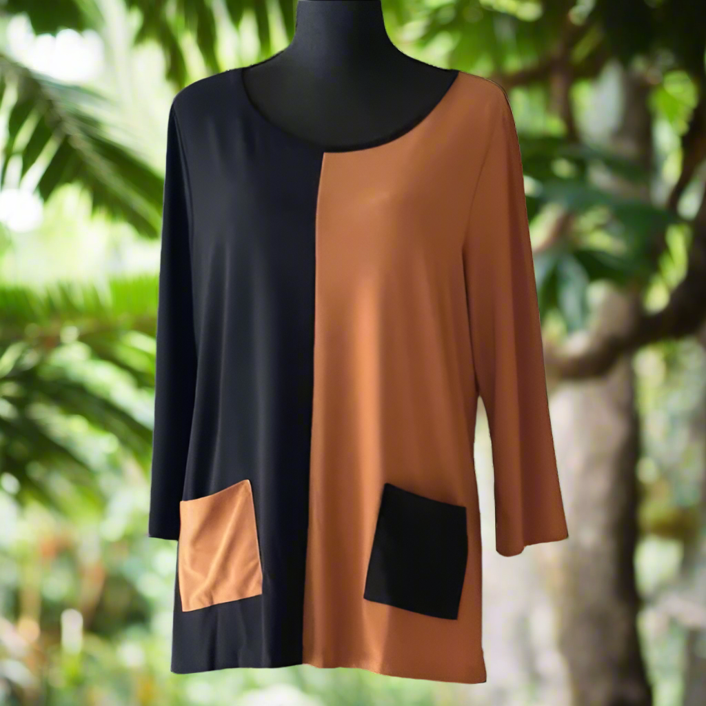 By JJ Split Color Tunic-IT-255