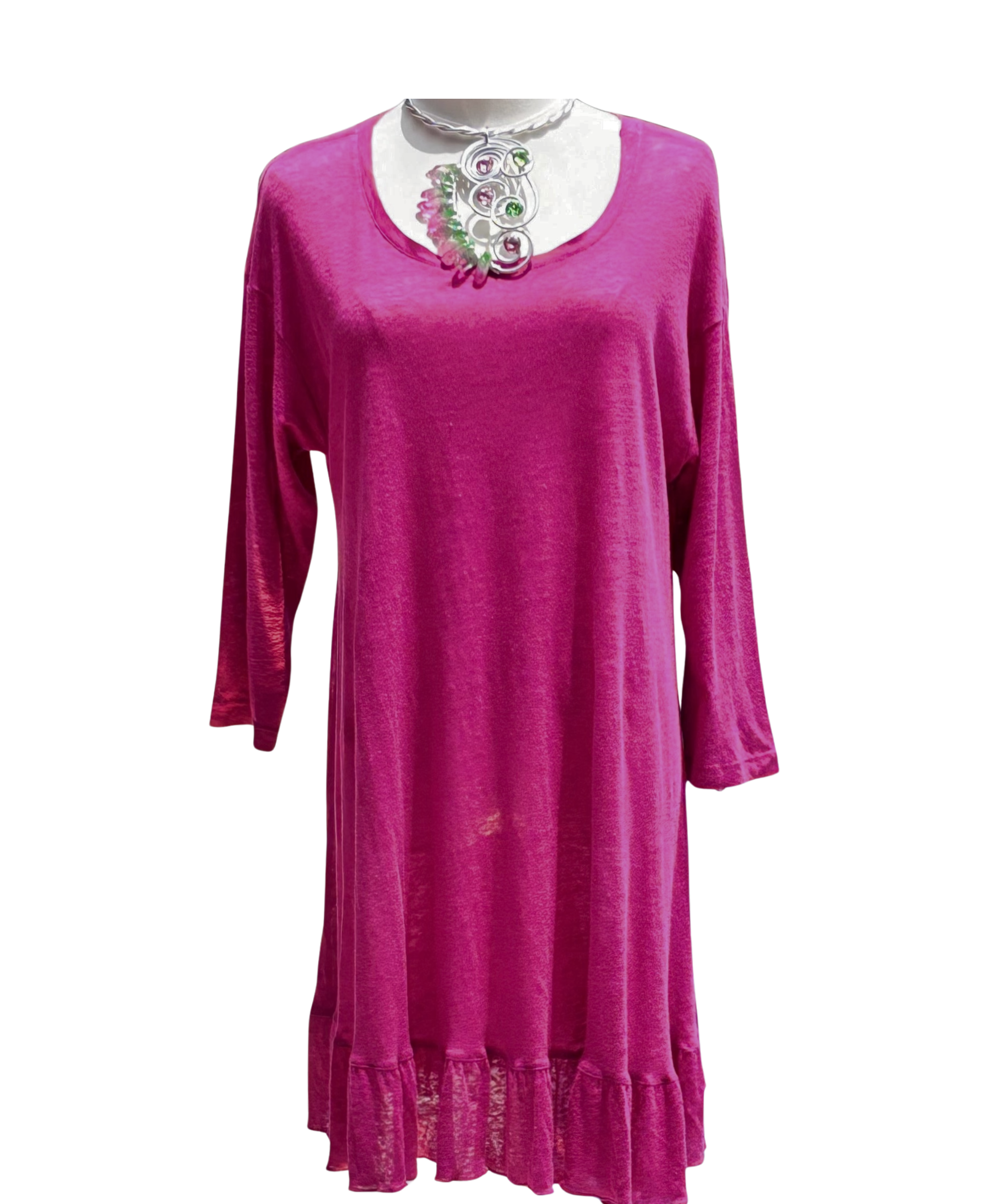 IC Collection Long Sleeve Linen Top-6313T