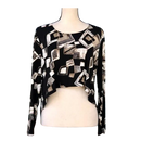 By JJ Moss Geo Taupe Print Topper-IT-208P-B