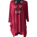 By JJ 3/4 Sleeve Two Pocket Tunic-IT-193