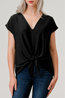Heimious V-neck Tie Front Top WT738