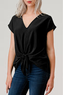 Heimious V-neck Tie Front Top WT738