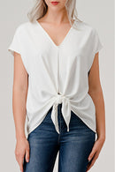 Heimious V-neck Tie Front Top WT738