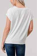 Heimious V-neck Tie Front Top WT738