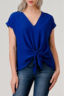 Heimious V-neck Tie Front Top WT738