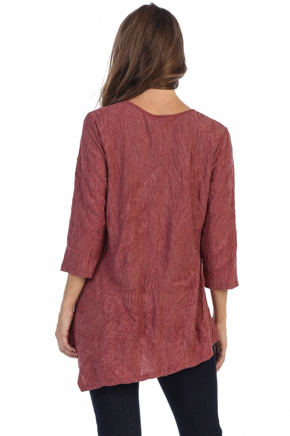 BY JJ Crinkle Knit Asymmetrical Tunic-Y-015