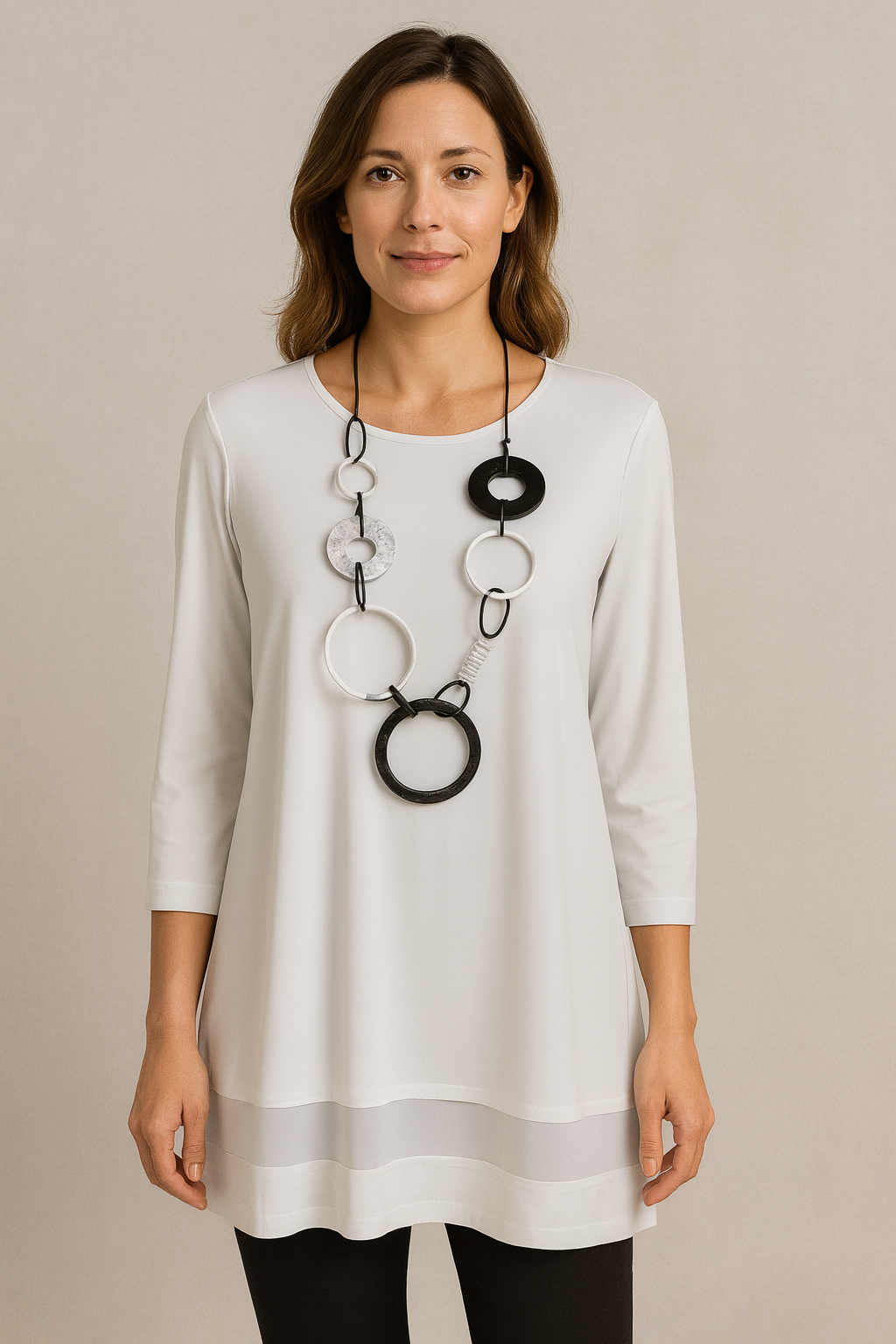 By JJ with Sheer Border Tunic/ Dress-IT-266