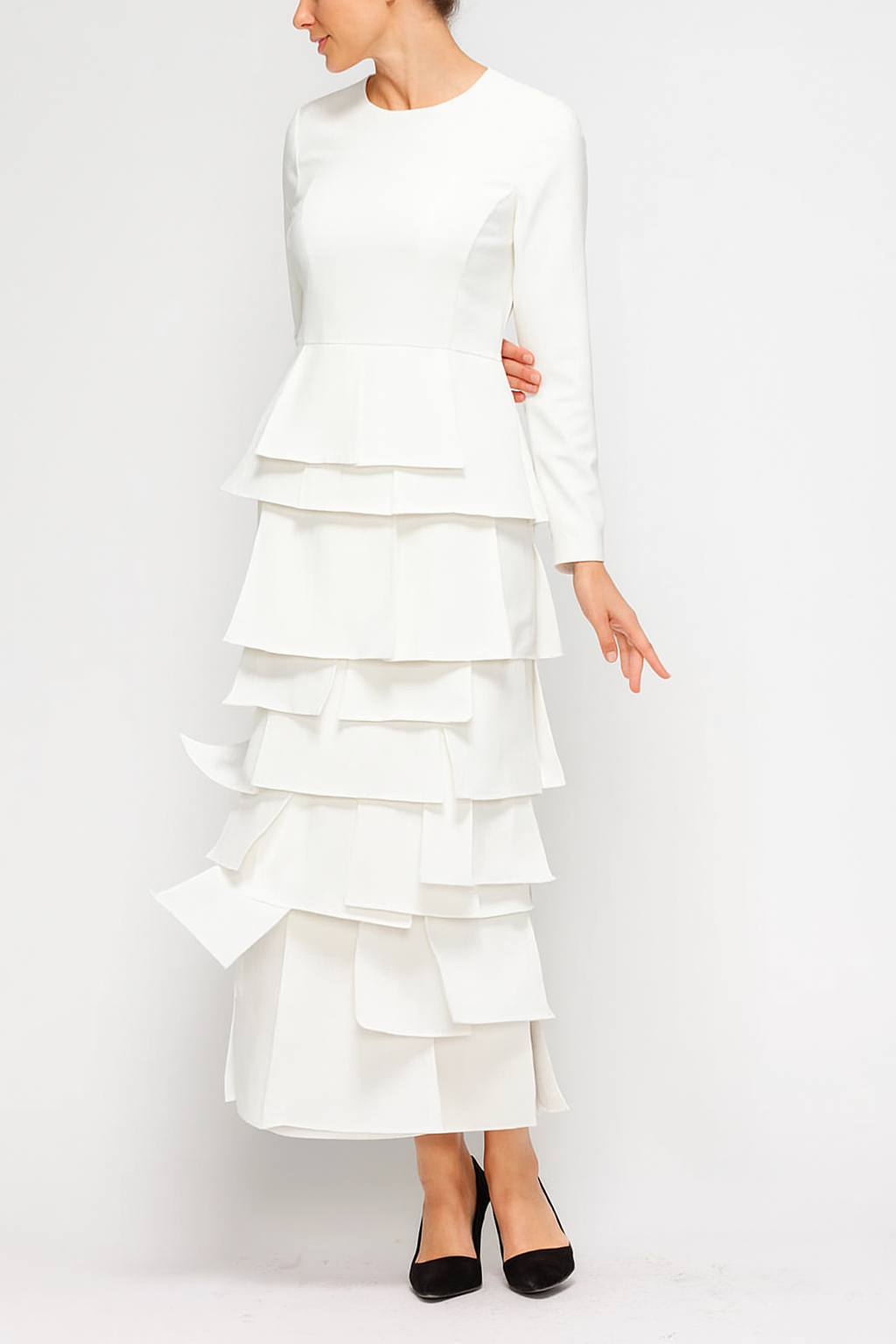 IC Collection "Luna" Layered Asymmetrical Patch Skirt-7234S