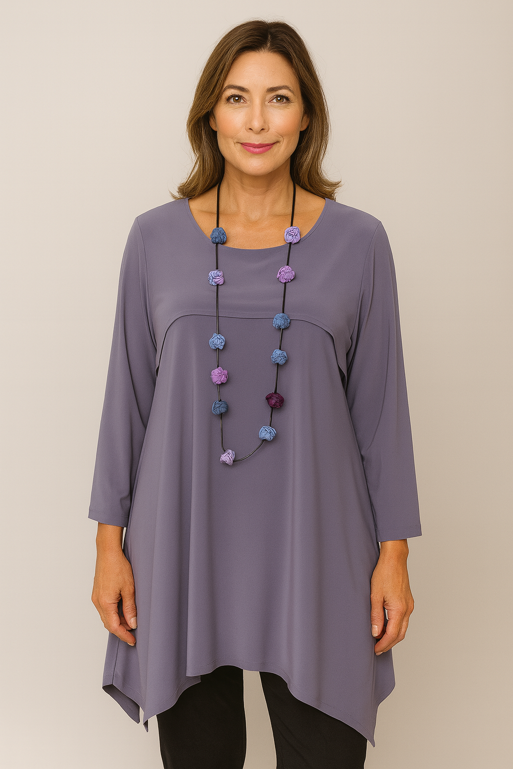 By JJ 3/4 Sleeve Batwing Tunic-IT-149-B