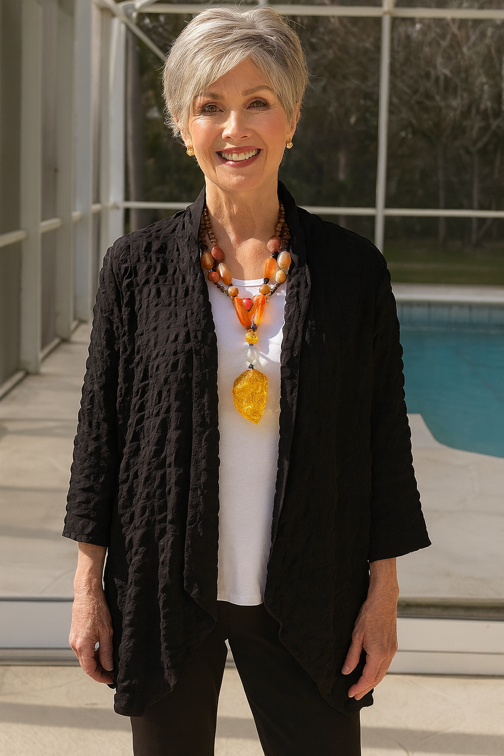 IC Collection Pucker Knit Jacket-IC-4297J