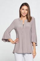 By JJ 3/4 Sleeve Flare Tunic-IT-103
