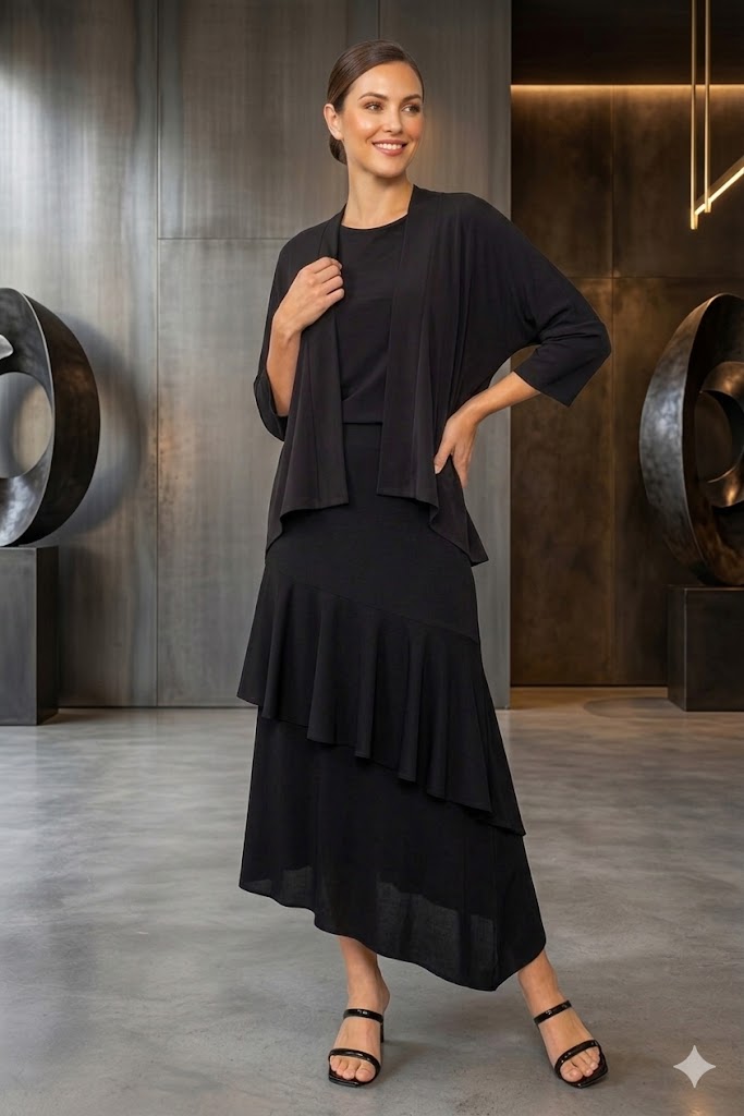 IC Collection Asymmetrical Ruffled Skirt-C1016S